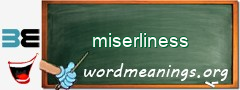 WordMeaning blackboard for miserliness